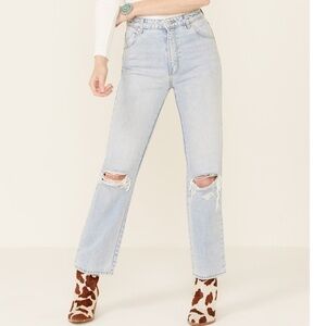 Rolla’s Original High Rise Straight Sunbleached Denim Jeans Women’s Size 24